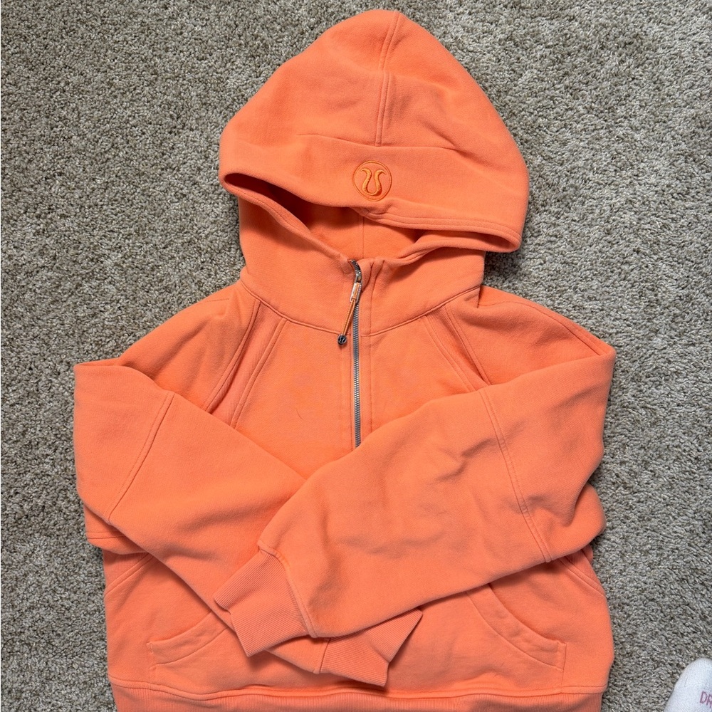 lululemon athletica Orange Half-Zip Hooded Sweatshirt